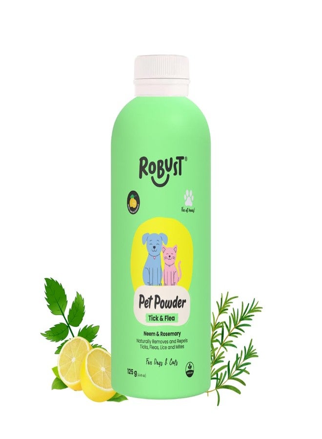 Robust Pet Powder for Ticks & Fleas(125g) | Natural Product | Neem & Rosemary | for Dogs & Cats - Image 1